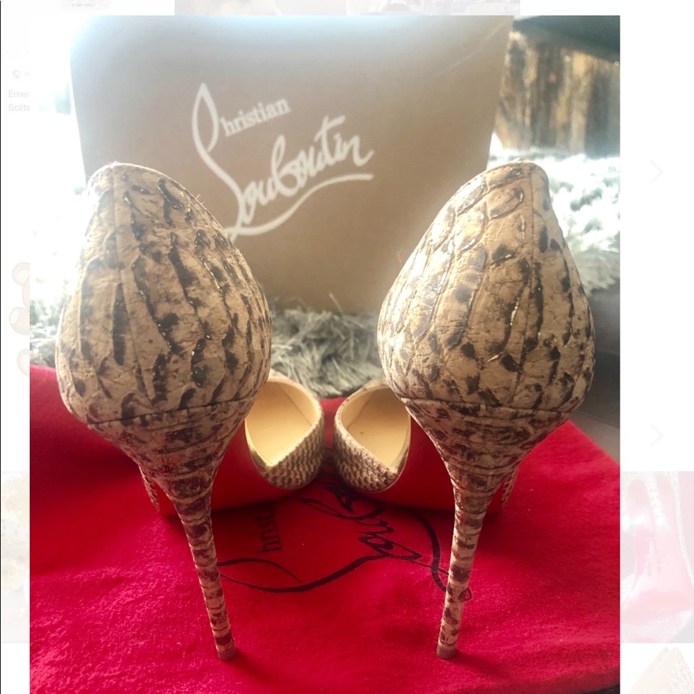 Authentic Christian Louboutin Iriza cork 100mm BARELY USED - Picture 2 of 7